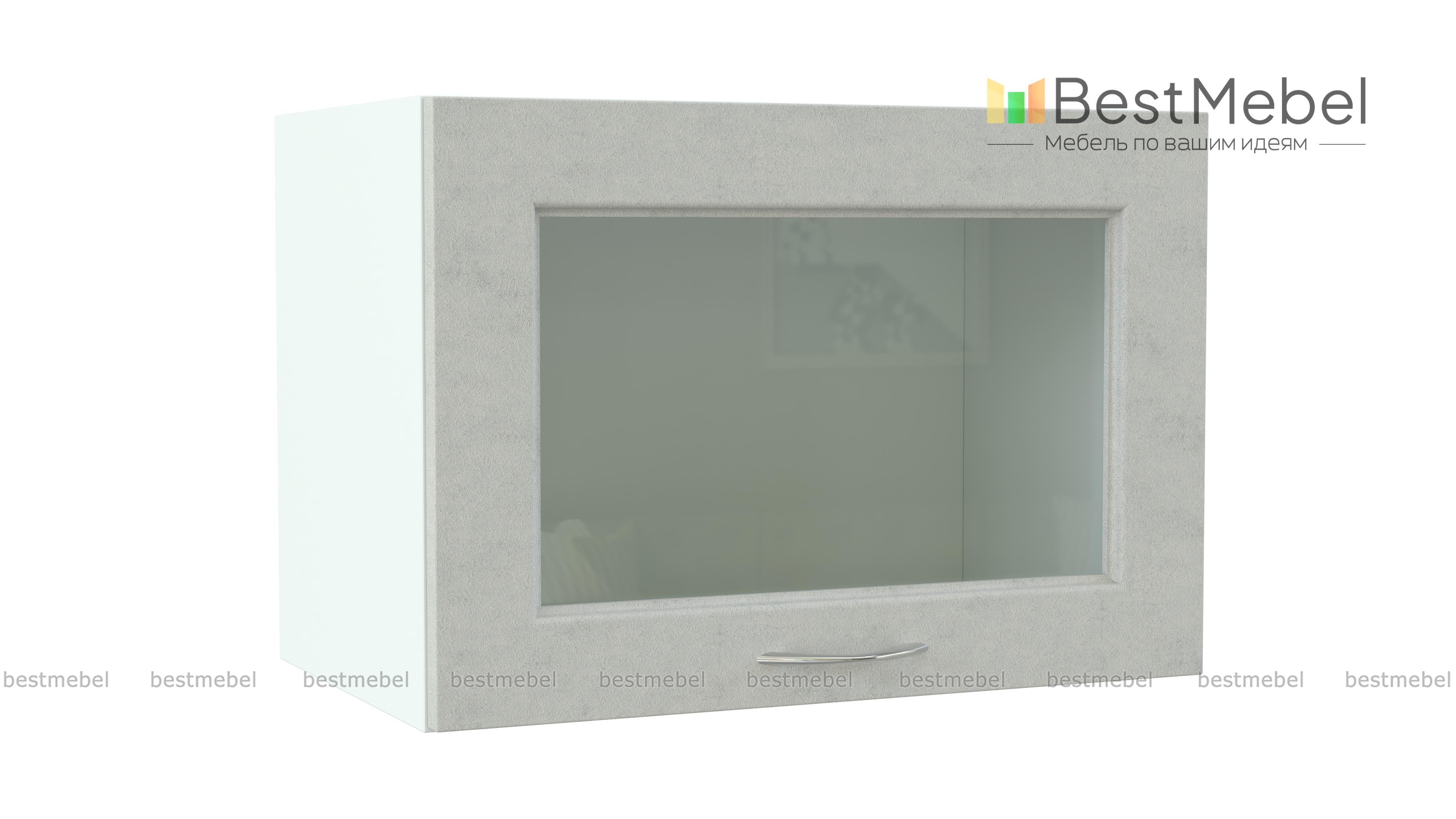 Шкаф верхний высокий Гарда горизонтальный стекло BMS - Фото