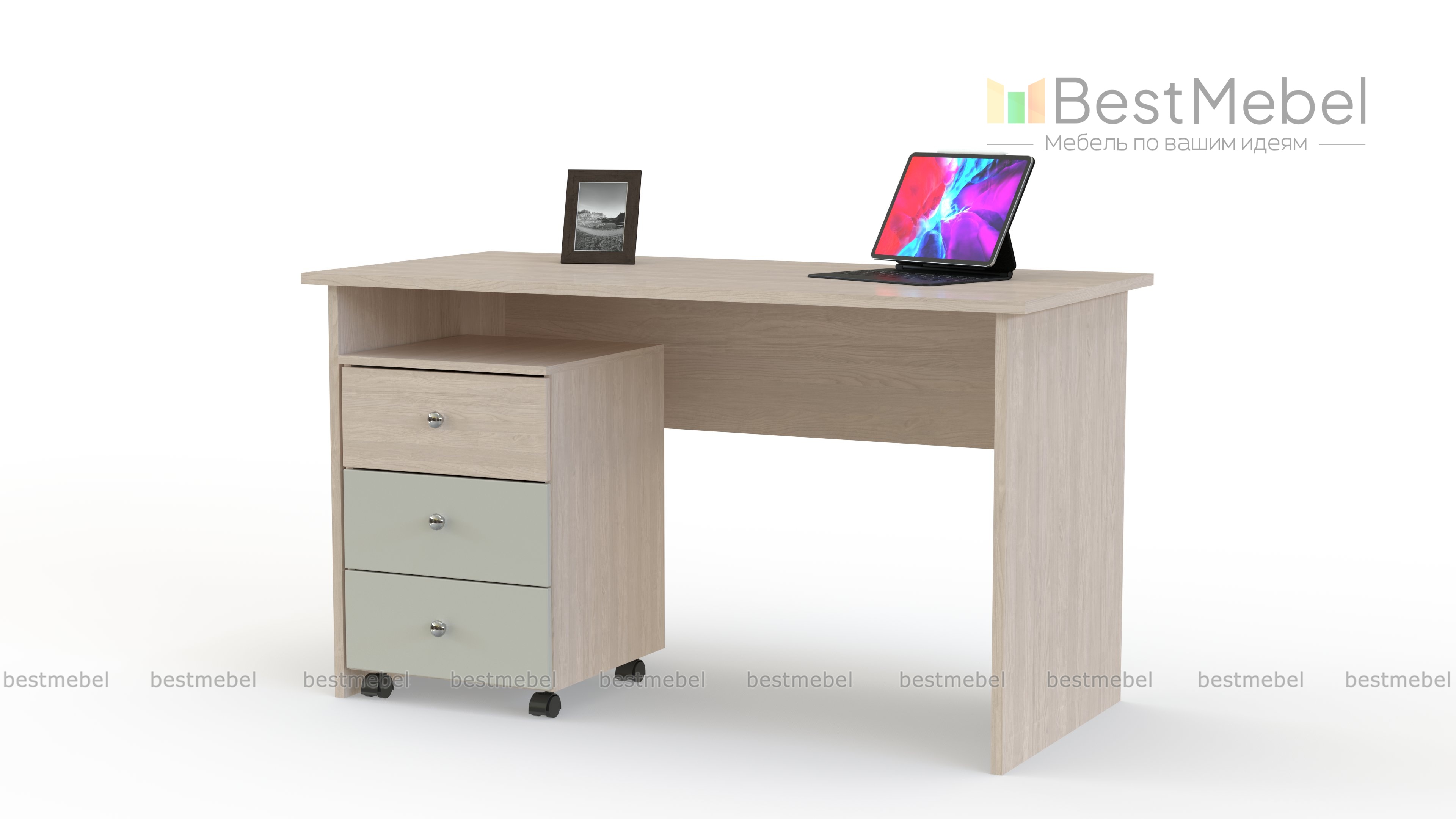 Стол прямой с тумбой Соня BMS