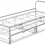 Чертеж Кровать Соня 1 с ящиками BMS