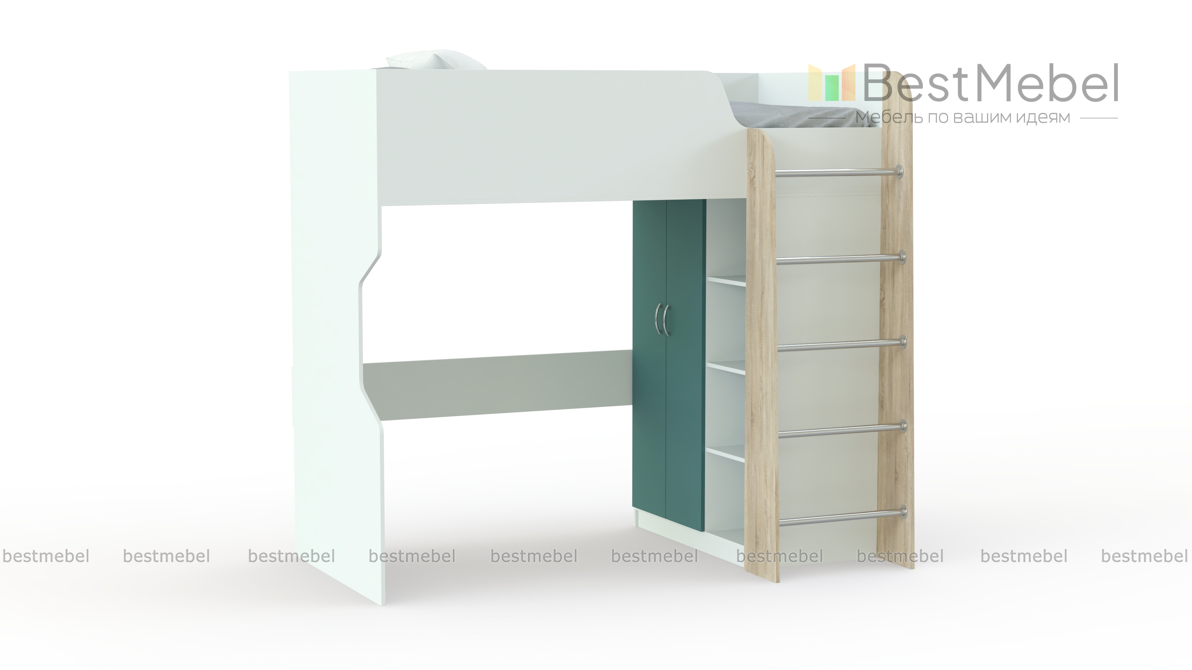 Кровать-чердак детская Дарина-03 BMS