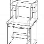 Чертеж Компьютерный стол Даллас-Бэст BMS