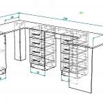 Схема сборки Угловой письменный стол для двоих Пилот 66 BMS