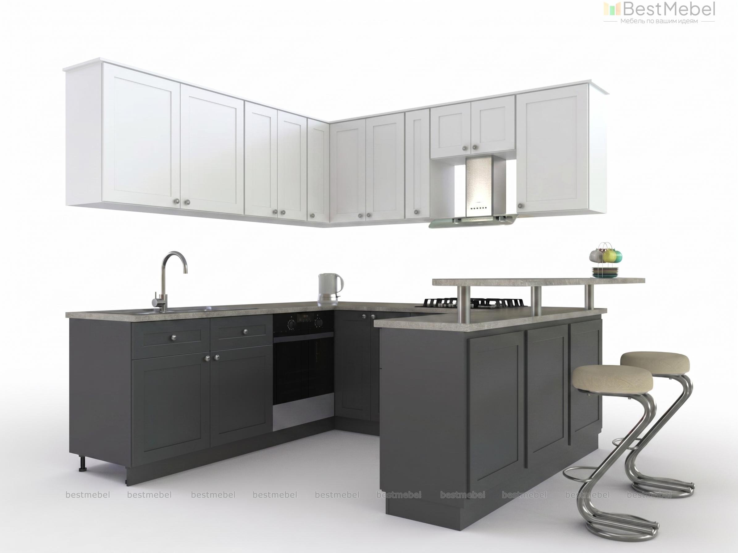 Кухня с барной стойкой Каприз-2 BMS - Фото