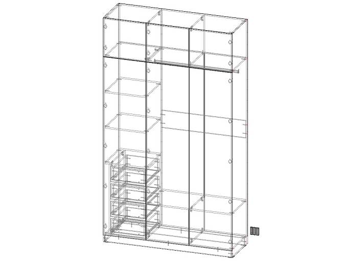 ЭСКИЗ Шкаф для одежды Бронкс (1500х2600х500)