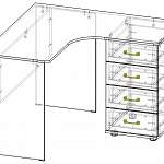 Чертеж Письменный стол 52.15 BMS
